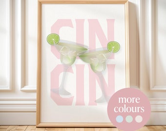 Margarita Cocktail Print: Cin Cin Bar Cart Decor (Digital Download)
