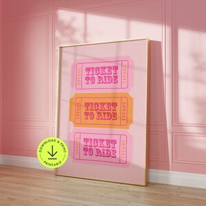 Trendy Ticket Print Retro Cowgirl Wand Kunst Ticket Zitat Kunst Western Dekor Preppy Girly ästhetische Plakate druckbare jugendlich Mädchen Schlafzimmer zu reiten