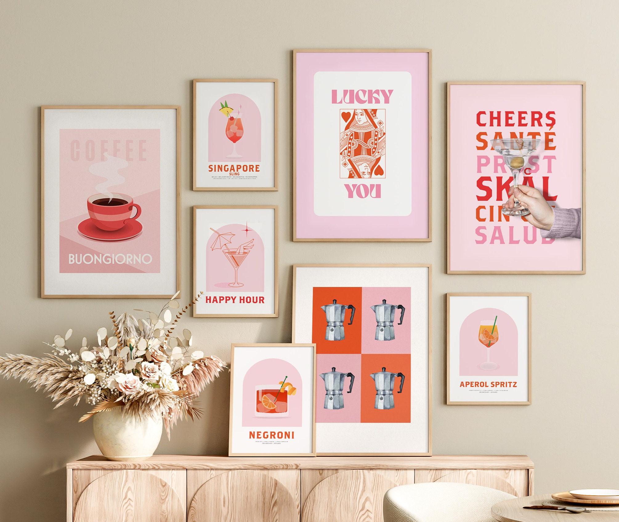 Pink Red Gallery Wall Art Set: Matisse, Picasso, William Morris