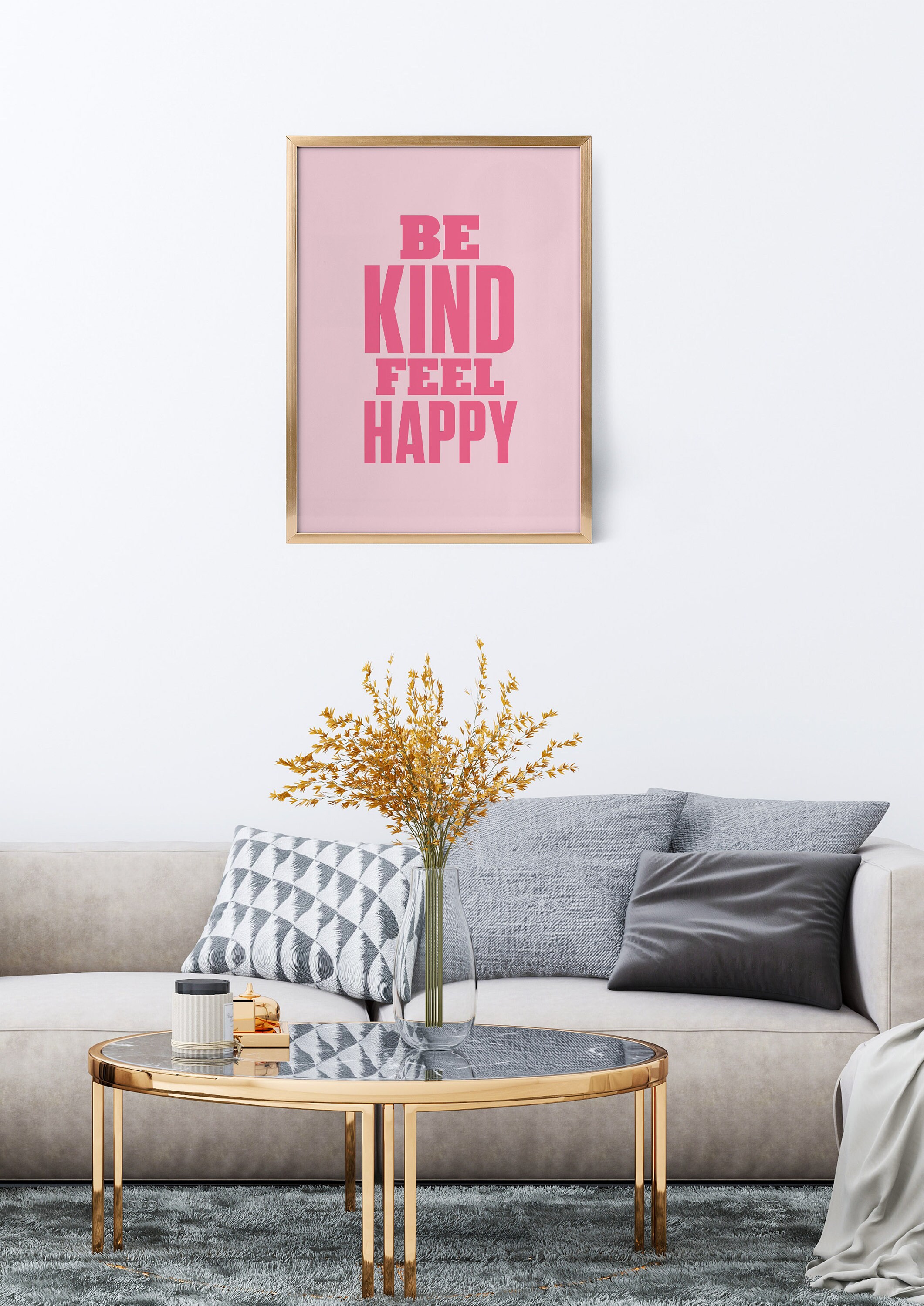 Pink Dorm Room Quote Wall Art Happy Prints Printable Sayings Wall Art ...