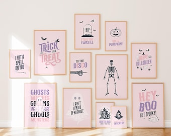 Halloween Gallery Wall Art Prints, Spooky Nursery Decor (Digital Download)