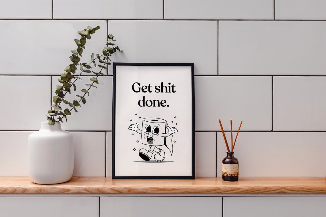 Funky Bathroom Art Funny Printable Bathroom Wall Art Trendy - Etsy UK
