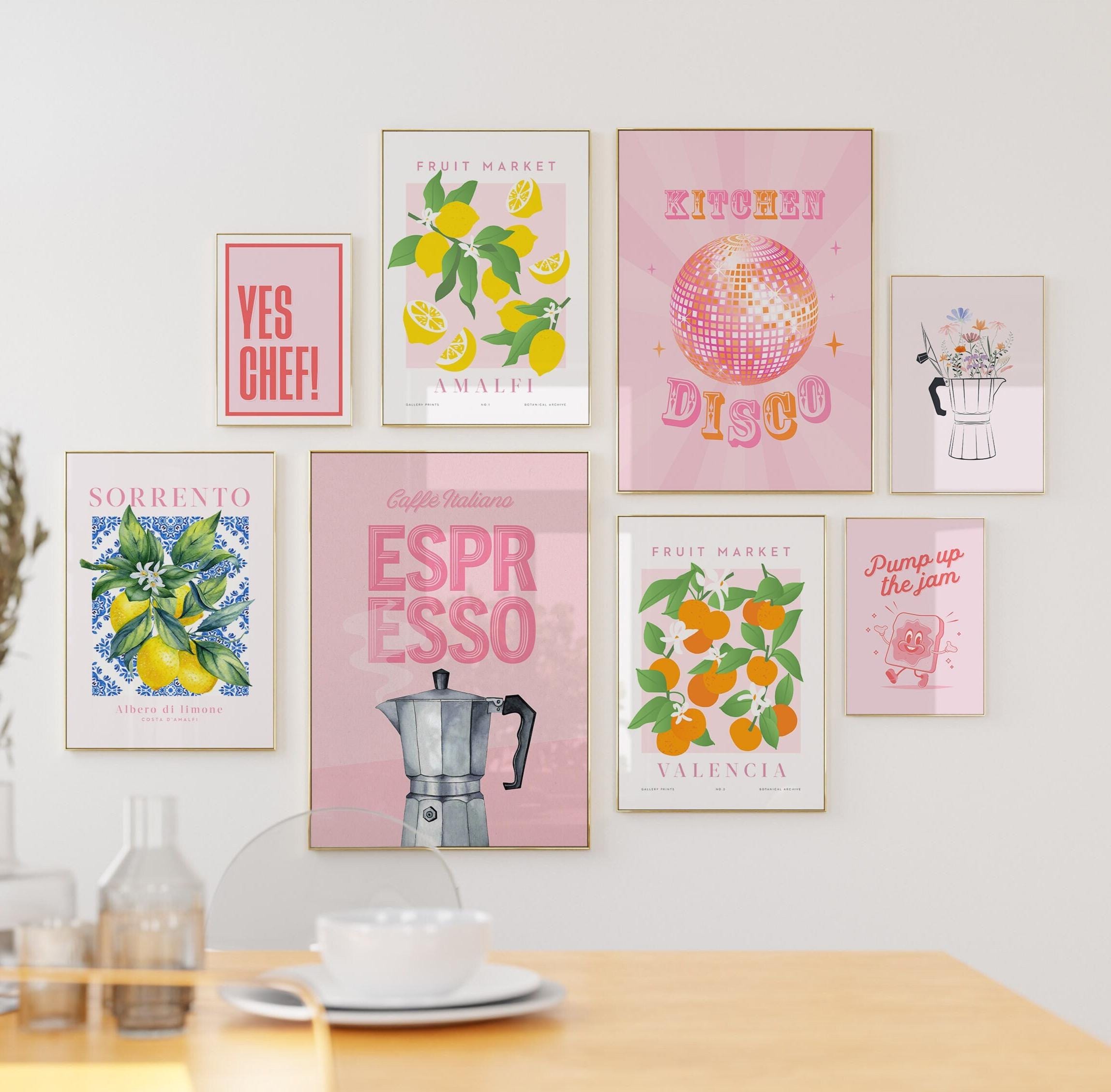 Colorful Kitchen Print Set: Modern Gallery Wall Art (digital Download ...
