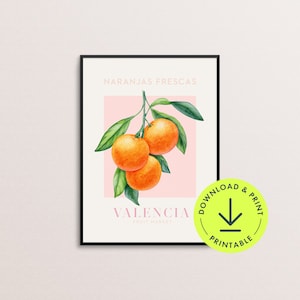 Kitchen Oranges Fruit Wall Art kitchen gallery wall printable fruit market poster orange kitchen decor  downloadable vintage kitchen posters