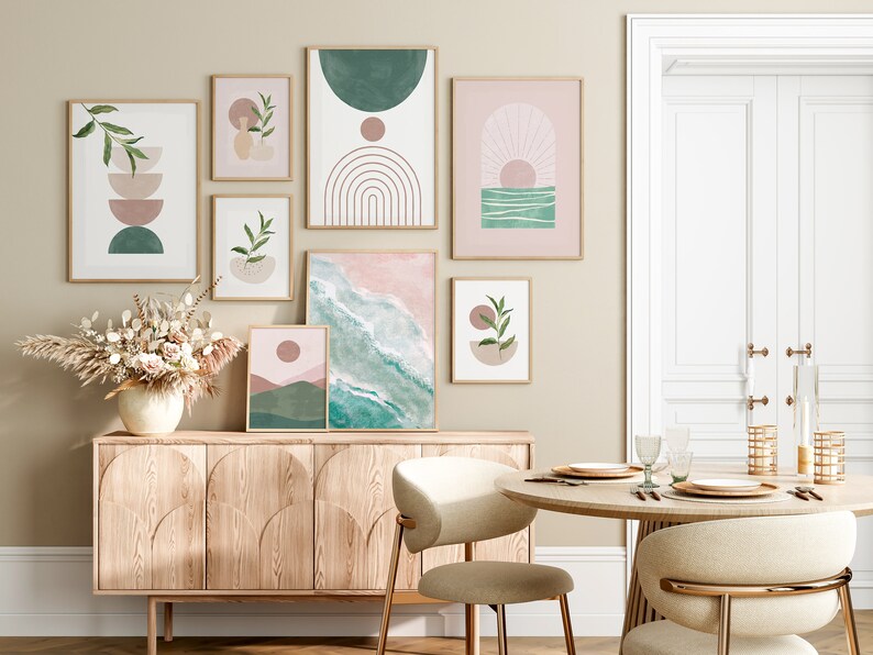 Modern Boho Wall Art Bundle Printable Gallery Wall Set Boho Etsy