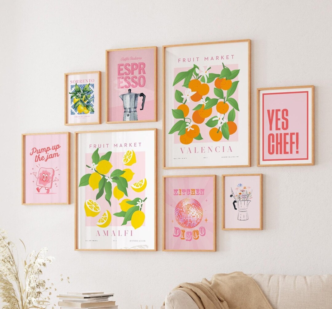 Colorful Kitchen Print Set: Modern Gallery Wall Art (digital Download ...