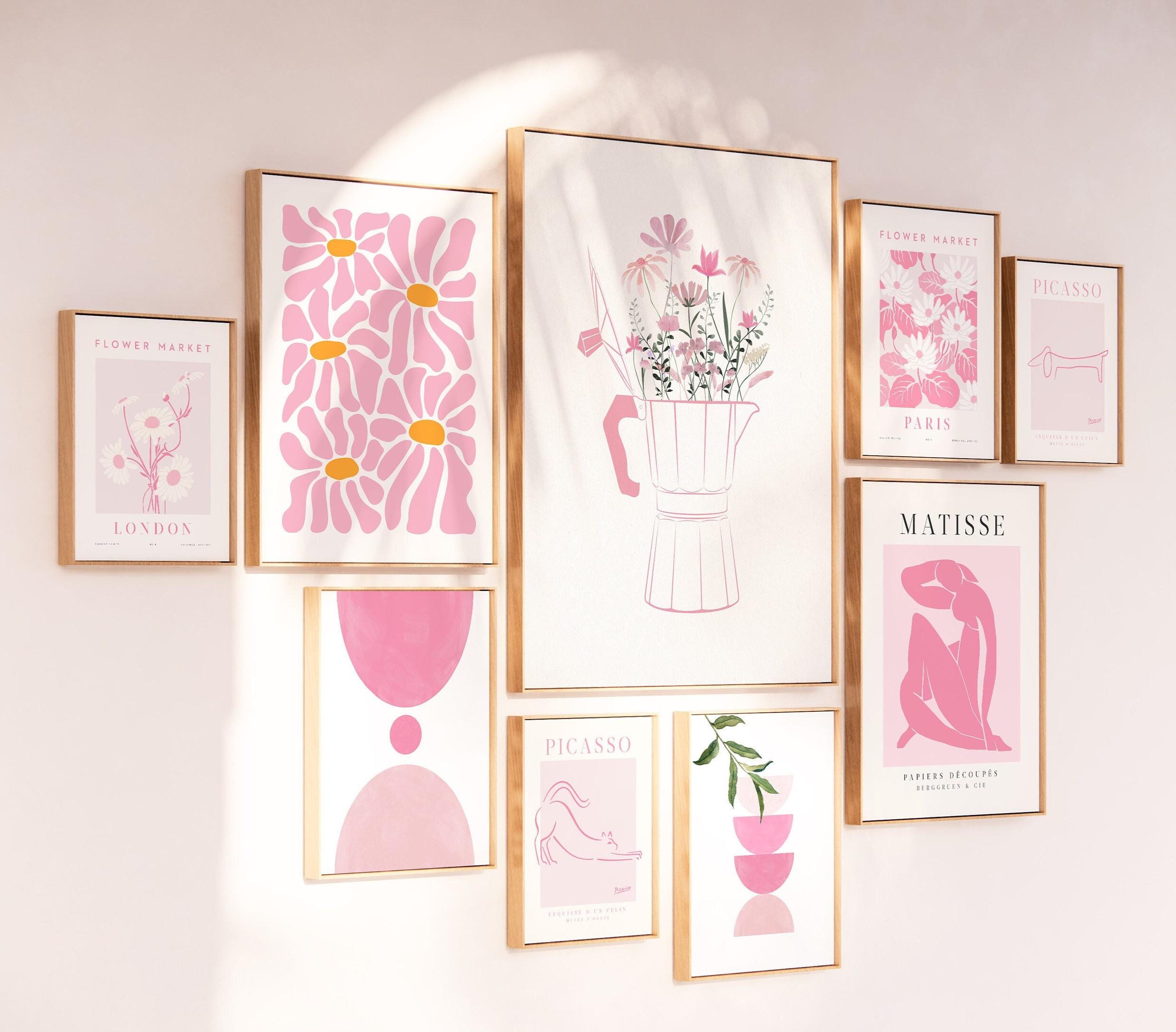 Quadri Farfalle Su Tela - Set 2 Pezzi Rosa E Arancione Per Camera Ragazze