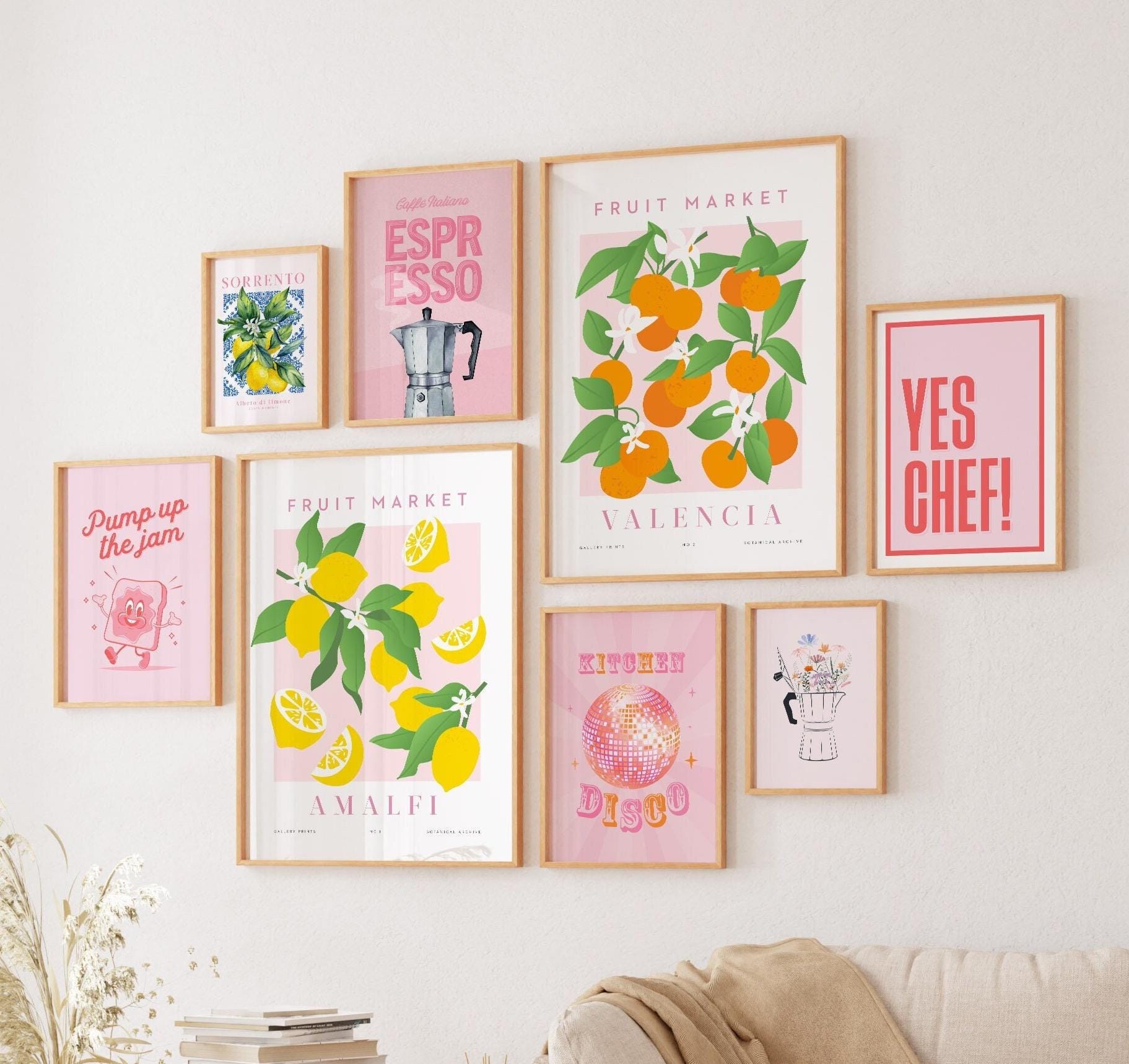 Colorful Kitchen Print Set: Modern Gallery Wall Art (digital Download ...