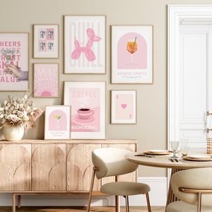 Pink Wall Art Print Bundle Eclectic Gallery Set 42 Printable Wall Art Girls Wall Pink Decor ...