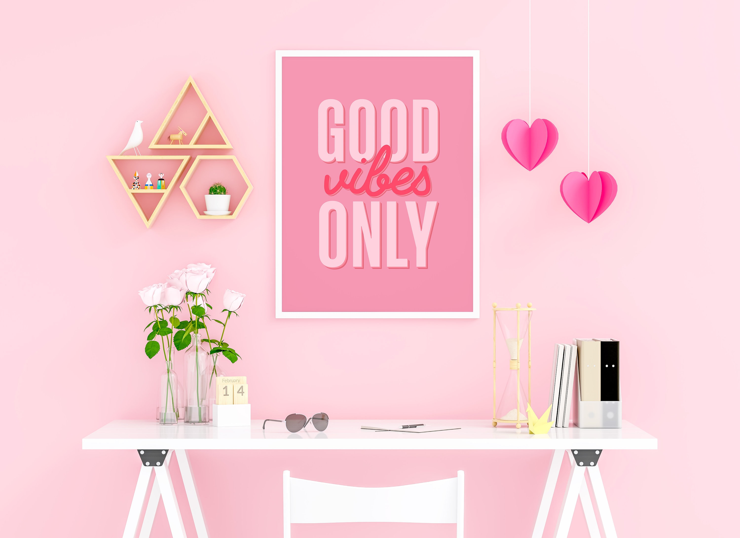 Cute Pink Printable Quote Wall Art Downloadable Positive Sayings Print ...