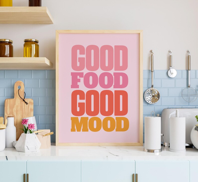 Trendy Kitchen Print Set: Printable Kitchen Gallery Wall Art (digital ...
