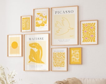 Gelb Gallery Wall Art Set: Mid Century Modern, Bauhaus, Matisse (Digitaler Download)