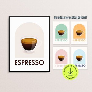 Espresso Coffee print minimalist Espresso printable coffee bar decor coffee shop print kitchen coffee print cafe coffee station coffee cart