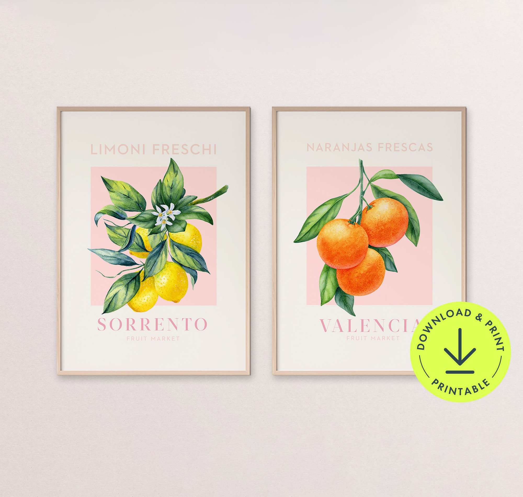 Set Di 6 Stampe Artistiche Da Parete Con Frutta – Poster Vintage Con Limoni – 20x25 Cm – Tela Di Alta Qualità, Decorazione Per Cucina, Soggiorno, Camera Da Letto