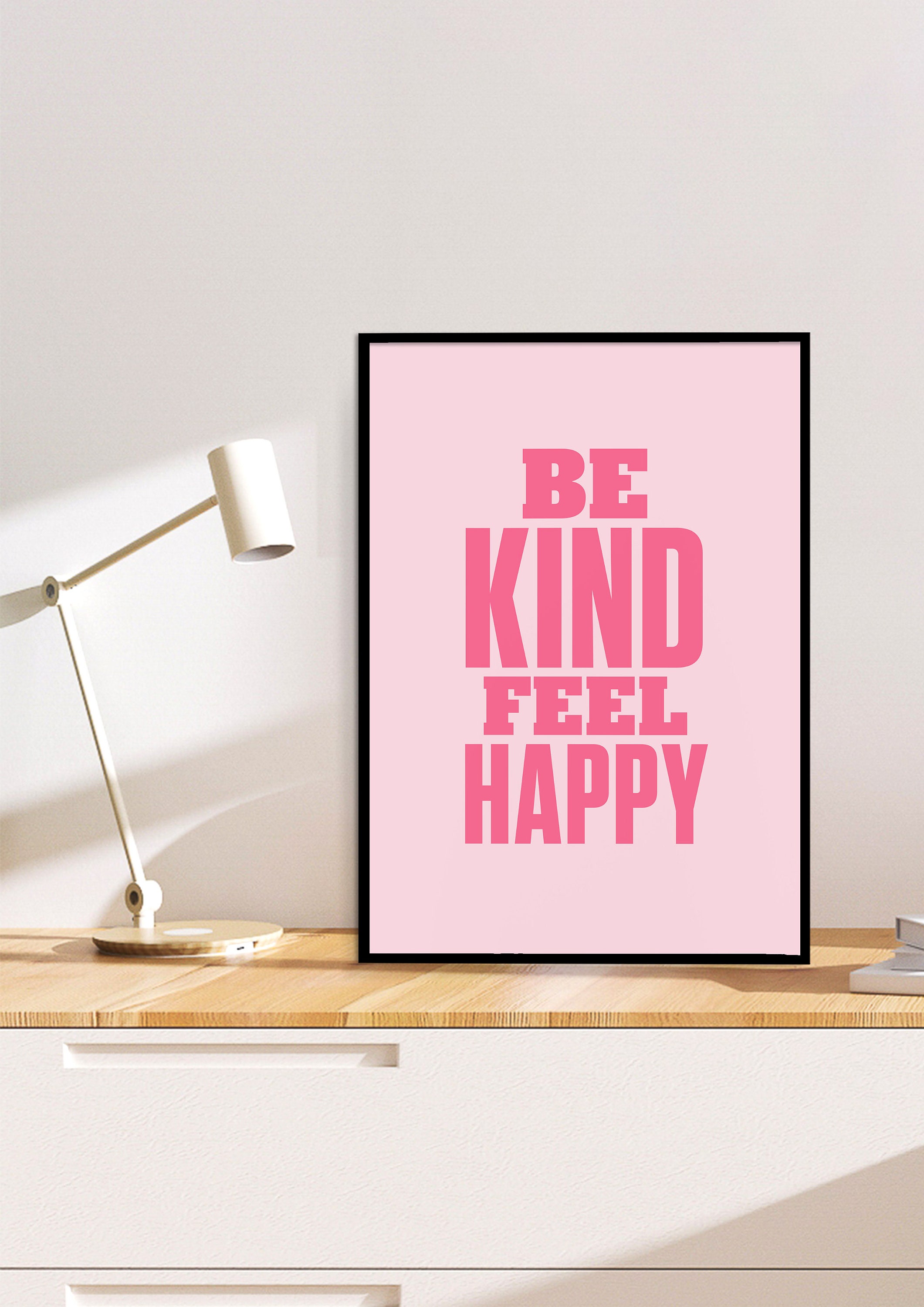 Pink Dorm Room Quote Wall Art Happy Prints Printable Sayings Wall Art ...