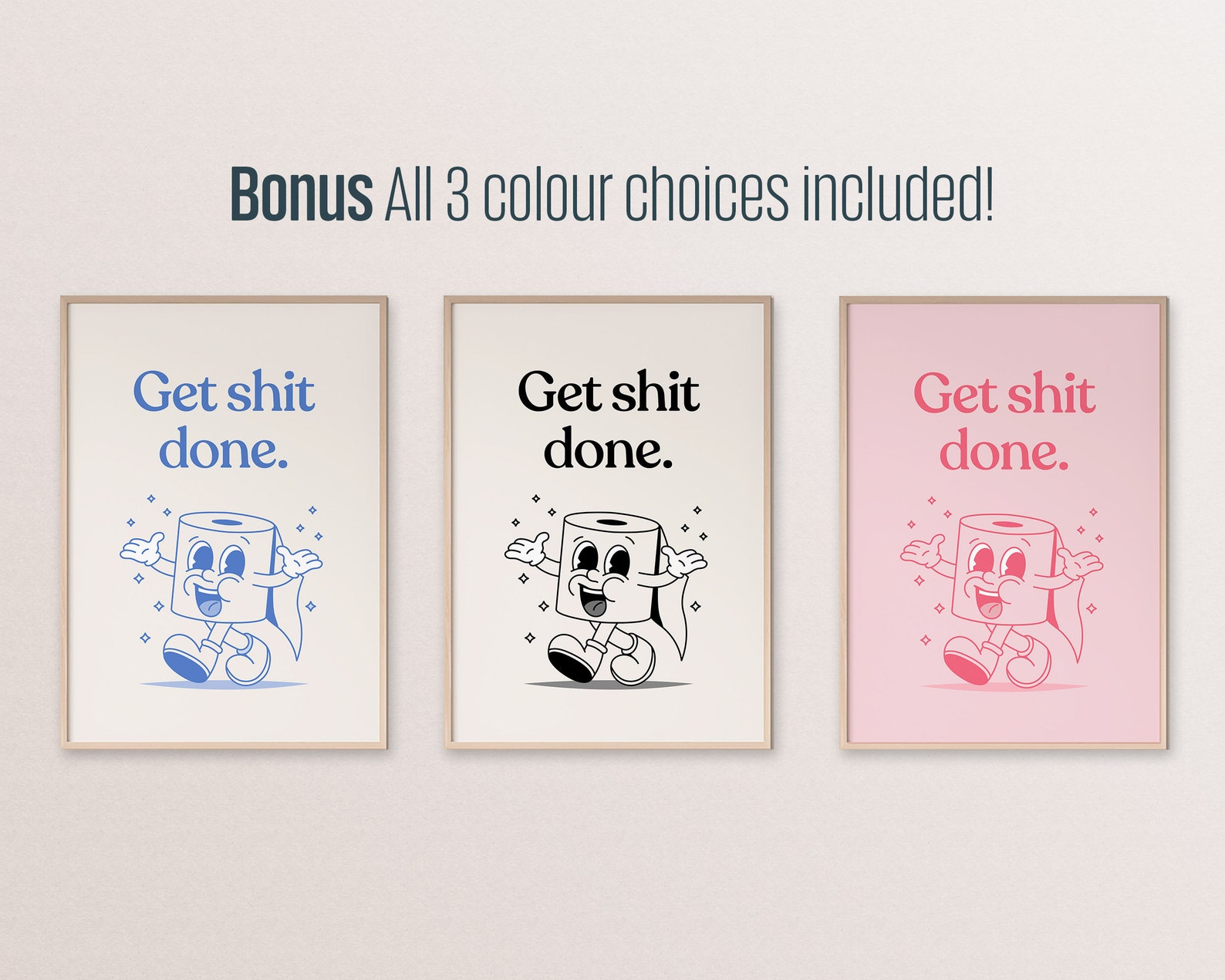 Funky Bathroom Art Funny Printable Bathroom Wall Art Trendy - Etsy UK