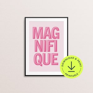 Positive pink quote wall art Printable Quote Print french sayings poster trendy home decor Boho Bedroom decor pink teen girls bedroom decor