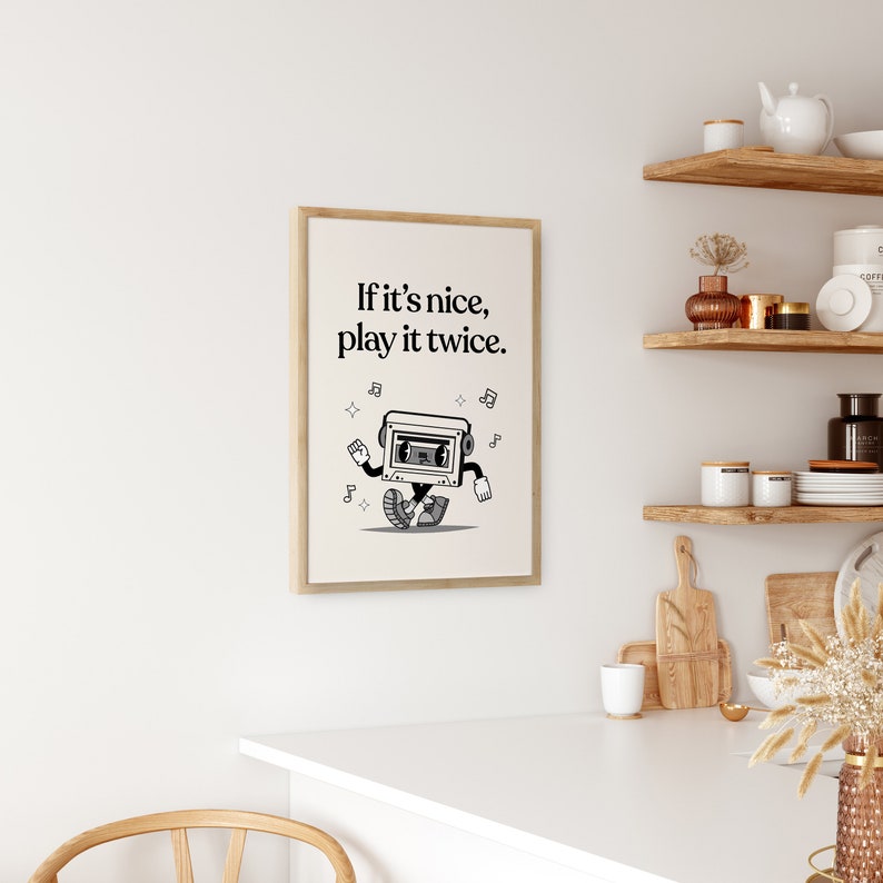 Retro Music Print Funny Printable Music Wall Art Trendy Music Poster ...