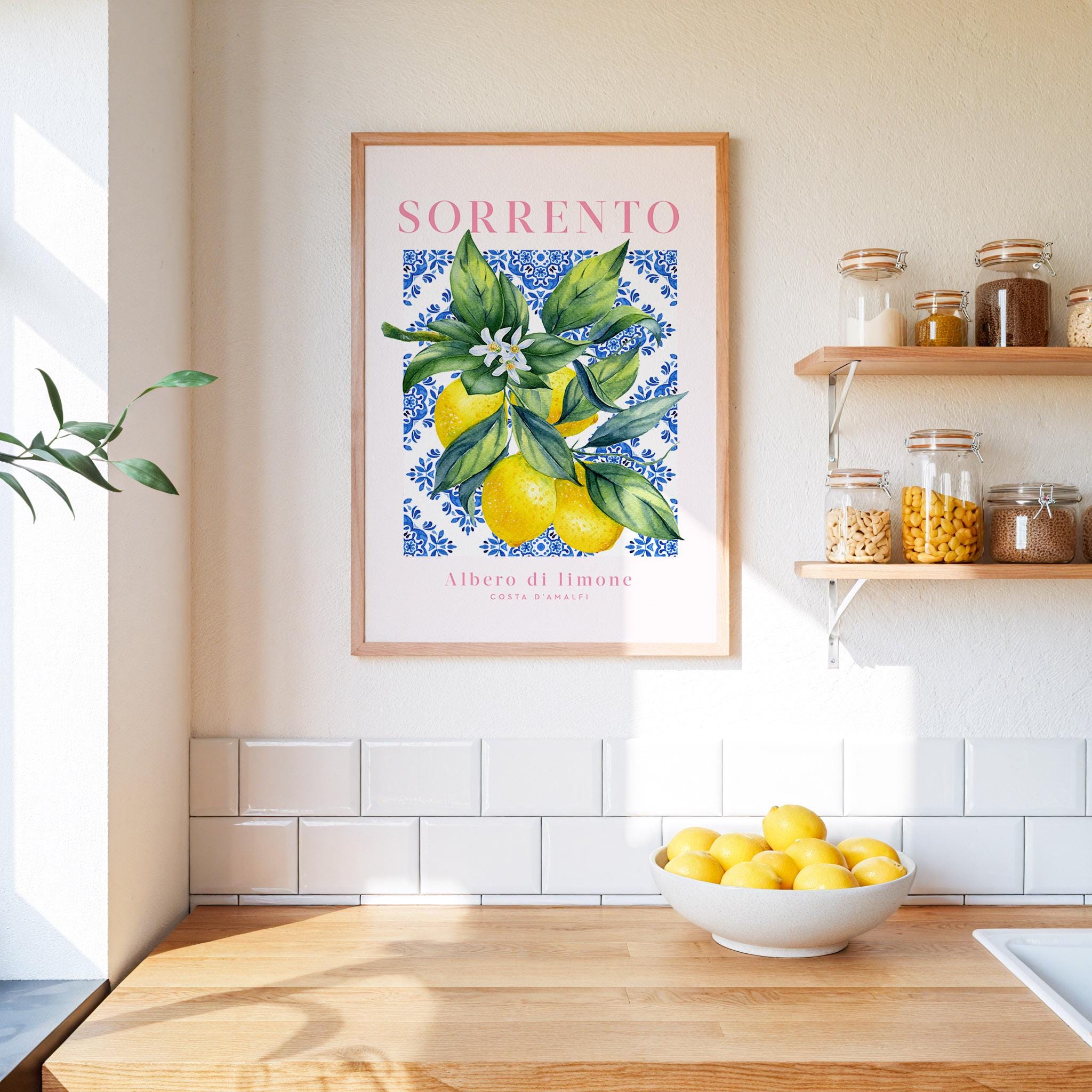 3 Affiches Cuisine Sur Toile 50x70cm - Homard, Huile D'Olive, Citrons, Décoration Murale Salle à Manger - 6