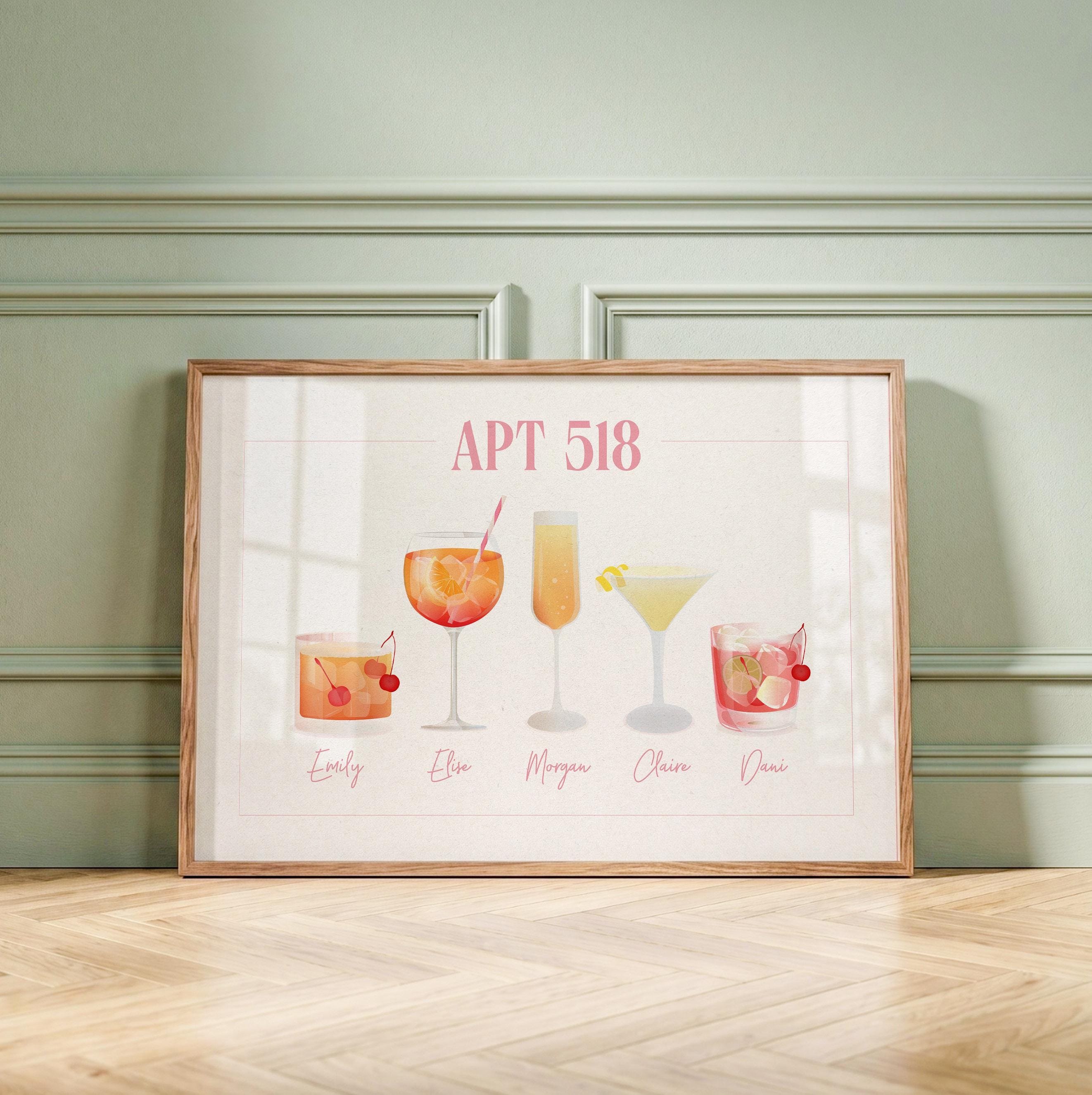 Custom Roommates Cocktail Drink Print: Personalised Dorm Room