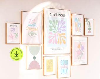Pastel Gallery Wall Art Set: Eclectic Prints (Digital Download)