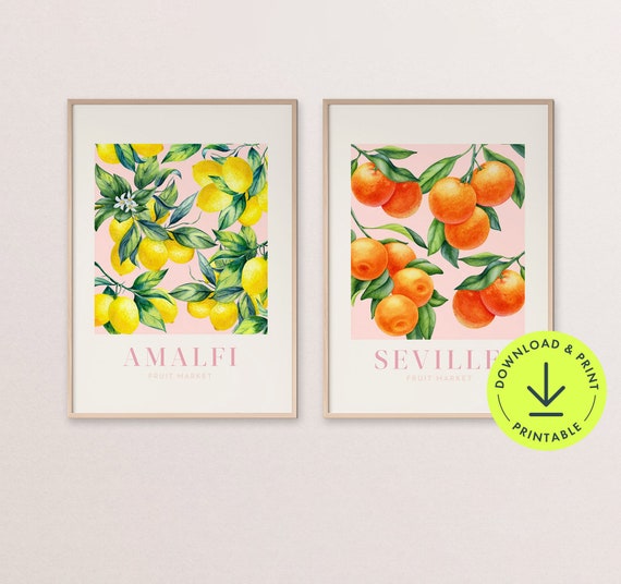 Citrus Fruit Market Prints: Amalfi Lemons & Seville Oranges