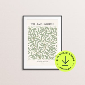 William Morris floral Print Willow Bough william morris Printable Wall Art Sage Green William morris flower poster flower gift for men