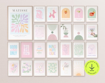 Pastel Gallery Wall Art Set: Trendy Room Decor (Digital Download)