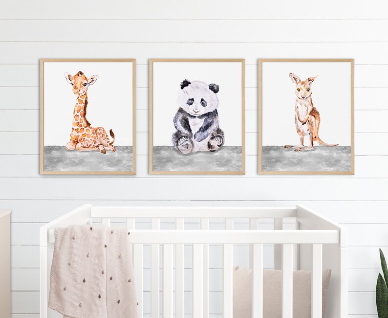 Printable Set of 3 Safari Animals for Baby Room - Etsy
