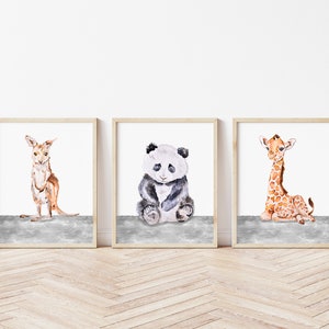 Printable Set of 3 Safari Animals for Baby Room - Etsy