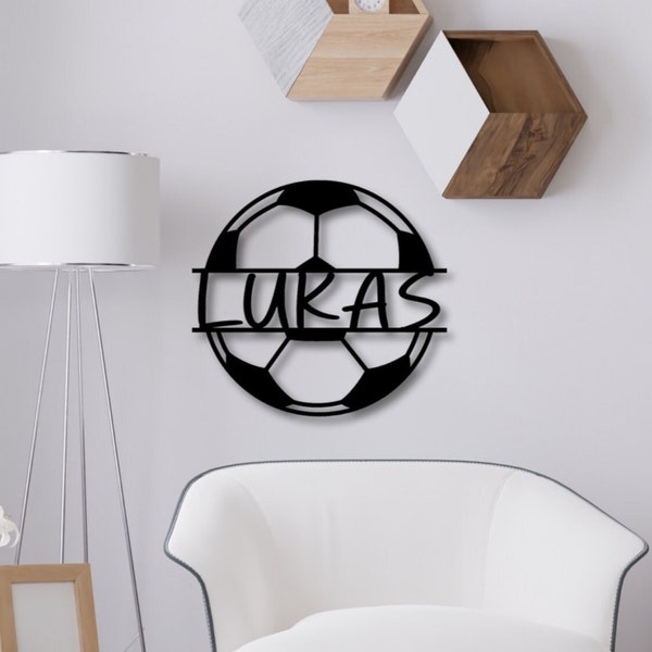 Personalisiertes Wandbild für Fußballer aus Holz - Unvergessliche Geschenkidee für Fußballfans - Männer Geschenke - Fußball