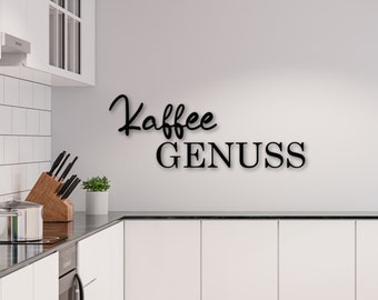 Holz-Schriftzug - Kaffee Genuss - Handgefertigter Schriftzug für deine Küche - das perfekte Geschenk für Kaffeeliebhaber - Küchen Deko