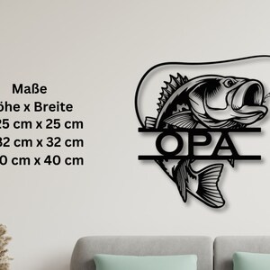 Personalisiertes Wandbild für Angler aus Holz Unvergessliche Geschenkidee für deinen Papa oder Opa Männer Geschenke Fisch Bild 4