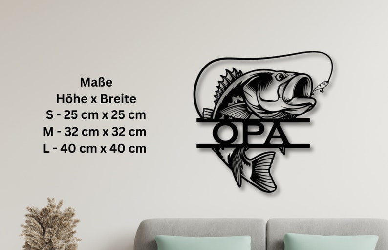 Personalisiertes Wandbild für Angler aus Holz Unvergessliche Geschenkidee für deinen Papa oder Opa Männer Geschenke Fisch Bild 4