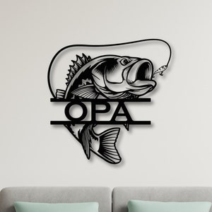 Personalisiertes Wandbild für Angler aus Holz Unvergessliche Geschenkidee für deinen Papa oder Opa Männer Geschenke Fisch Bild 7
