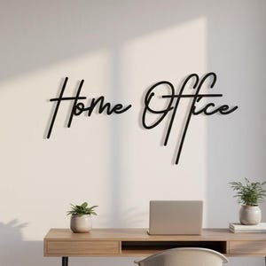 Holzschriftzug Home Office – Wanddeko für Arbeitszimmer & Büro