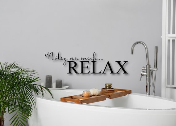 Holzschriftzug Notiz an Mich... Relax – Dekorative Wanddeko Für Bad, Wohnzimmer & Schlafzimmer