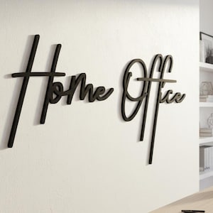 Holzschriftzug Home Office – Wanddeko für Arbeitszimmer & Büro