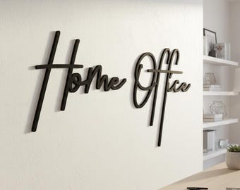 Holzschriftzug Home Office – Wanddeko für Arbeitszimmer & Büro