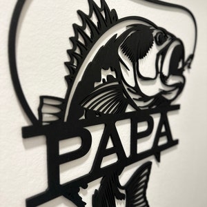 Personalisiertes Wandbild für Angler aus Holz Unvergessliche Geschenkidee für deinen Papa oder Opa Männer Geschenke Fisch Bild 3