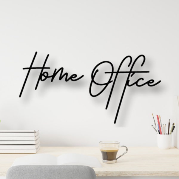 Schriftzug aus Holz - Home Office - Dekoration Büro - Wand Deko - Türschild - Wandschild - Arbeitszimmer - Motivation