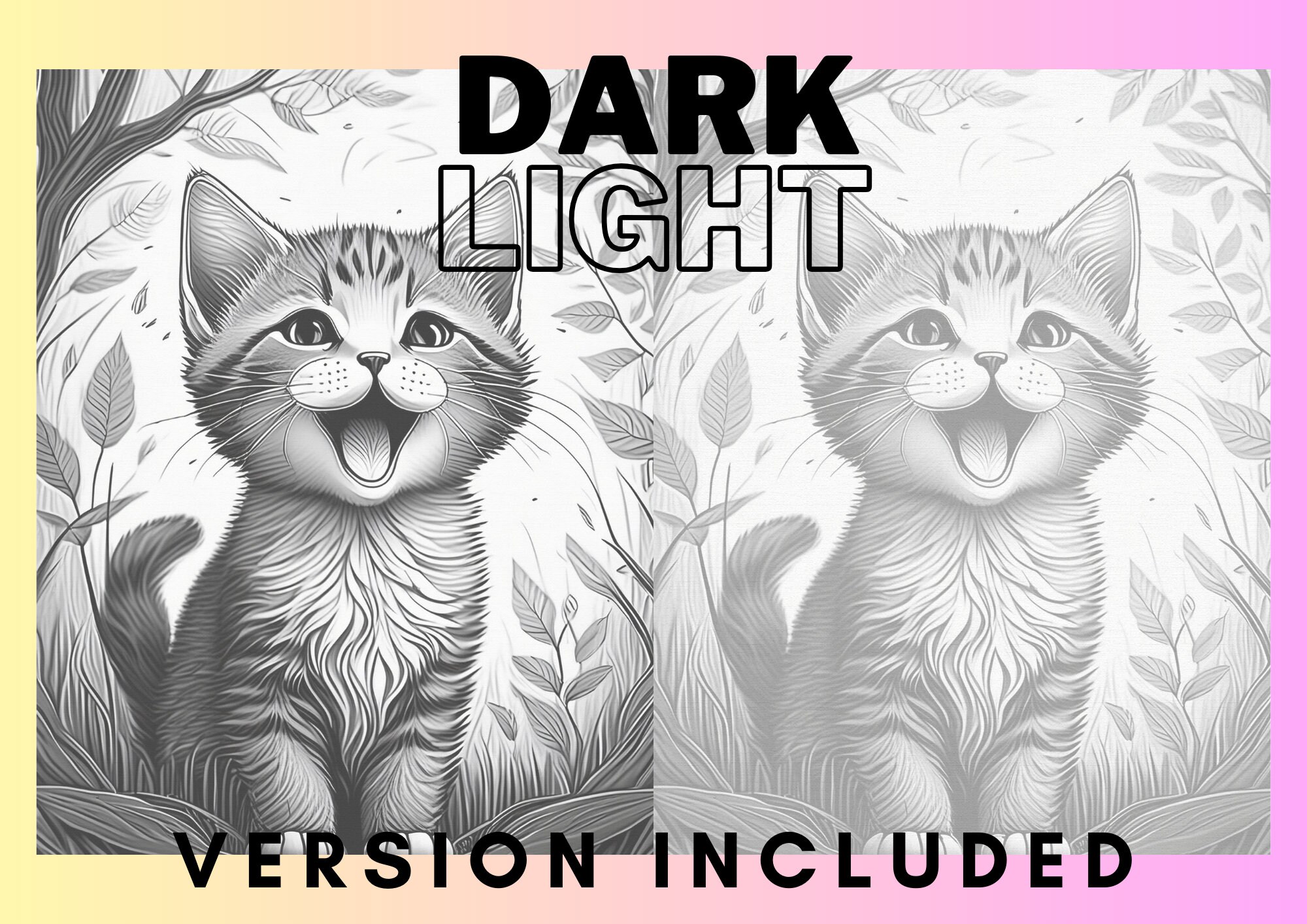 25 Purrfect Cat Coloring Pages Adult and Kids Coloring Book, Animal ...
