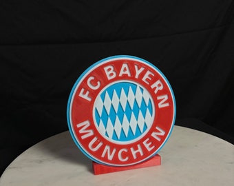3D-gedrucktes Bayern München Emblem mit Ständer