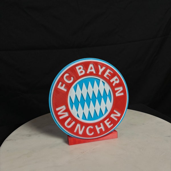 3D-gedrucktes Bayern München Emblem mit Ständer