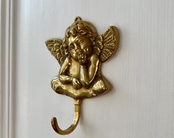 Vintage brass hanger. Angel.