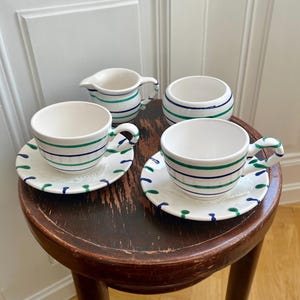 Gmundener Keramik Austria/Gmunden Pottery Austria. Coffee/ tea set for two.