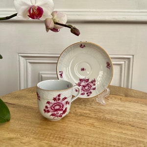 Vintage Herend/Hungary espresso cup. Nanking floral motive.Handpainted.