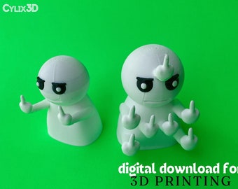 Meme Middle Finger 3D Print, Funny STL/Multicolor 3MF File