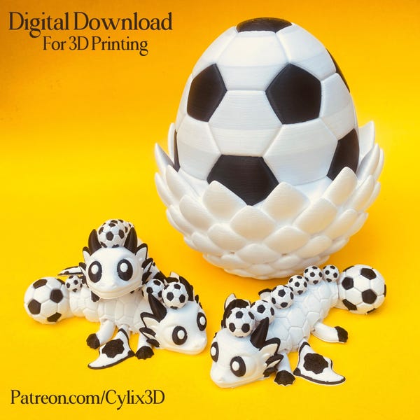Flexi Fußball Drache & Ei STL 3D Druck Dateien