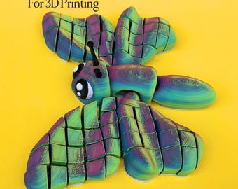 Ultra Articulated Butterfly STL 3D Print Files, Flexible Hinge 3D Model STL, Flexi Cute Butterfly Fidget Toy, No Support For Printing